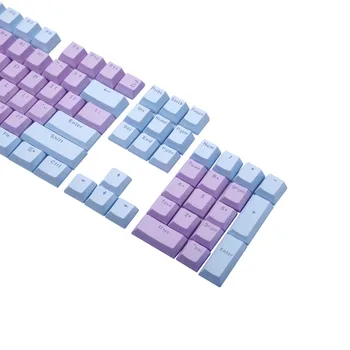 Contrastul de Culoare PBT Taste pentru Tastatură Mecanică Violet Albastru cu iluminare din spate Lovitură Dublă Injecție Cheie Capac 104 Cheie US Layout