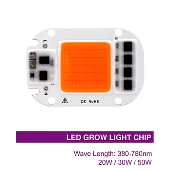 10BUC LED COB Chip De Lumină Crească Spectru Complet de Inteligent IC 30W 50W 20W Intrare AC 220V LED Șirag de mărgele Pentru DIY Răsad Plante Cresc Lampa