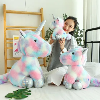 2020 Nou Unicorn De Pluș Jucării Colorate Umplute De Animale Cal Jucărie Moale Peluche Papusa Pentru Copii Cadouri
