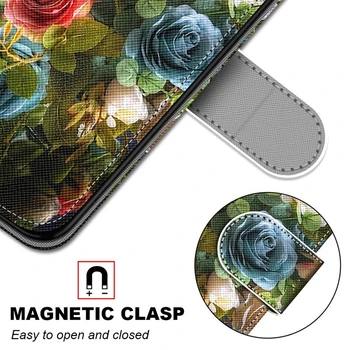 De lux Retro Flori de Caz Flip Pentru Samsung Galaxy A10S A20S A20E A30 A40 A50 A60 A70 A80 A90 Cover Portofel Magnetic Cazuri de Piele