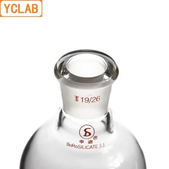 YCLAB 1000mL 19/26 & 24/29 & 29/32 de Fierbere Balon cotat de 1L cu Fund Rotund Boro 3.3 Sticlă Standard Sol Gura Distilare Distilare