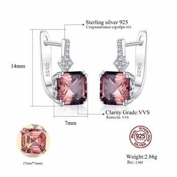 CZCITY Nou Brand Creat Nano Fum Alb /Morgan Stone Piatră prețioasă Clip Pe Cercei Pentru Femei de Lux Argint 925 Manșetă Cercei Cadouri