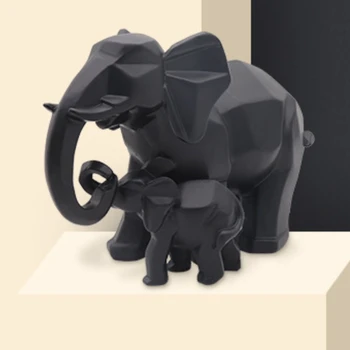 CSS Moderne, Geometrice Elefant Rășină Acasă Decorare Accesorii Meserii pentru Sculptura Statuie Ornamente Mamei și Copilului