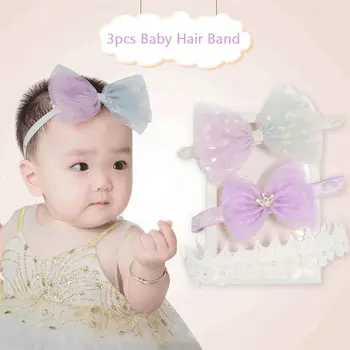 Balleenshiny 3pcs/set Handmade Arcul pentru Copii Frizură Copil Benzi Pentru Nou-născut Banda de Păr Copil Drăguț Floare Elastic Hairband