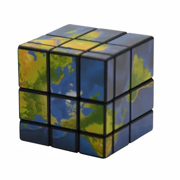 3x3x3 Oglinda Blocuri Harta Autocolant Puzzle Cub Magic Viteza Cub de 57mm