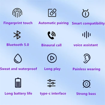 Noi 2020 Tws Wireless Bluetooth Casti HIFI Stereo Activ de Anulare a Zgomotului Căști Portabile caz de încărcare Pentru ios Android
