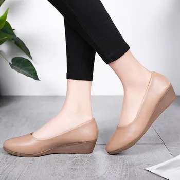 Femei Pantofi Femei Pană Pantofi Casual Cap Rotund Pompe Sălbatice de Lucru Profesionist Pantofi Stil Casual Pentru Femei Fete 2020