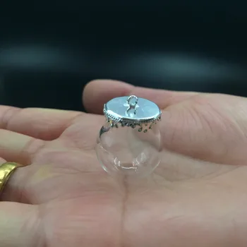 20x15mm glob de Sticlă coroana de argint butonul de bază diy flacon de sticlă pandantiv sticla pandantiv colier cupolă de sticlă acoperă sfere de farmece