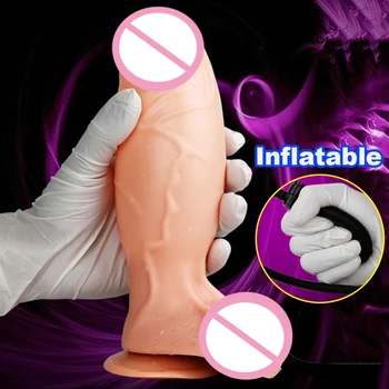 Mare Dildo Gonflabil Pompa Anal Plug Realist Penis Vibrator Moale Ventuza Sexuale Vibratoare Femeia Masturbari Orgasm Adult Jucarii Sexuale