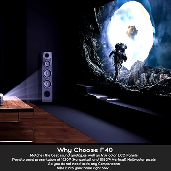 VIVIBright F40 Portabil LCD LED Proiector Full HD 1080P Video Film 3D Proiector HDMI Cu Telecomanda Multimedia Home Theater