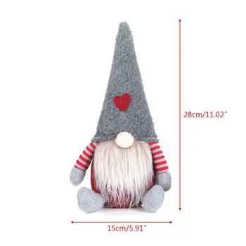 De Crăciun Lucrate Manual Suedez Gnome Santa Stand Papusa De Plus Ornamente Xmas Holiday Home Decor Partidul Copii Jucărie Cadou