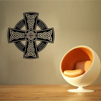 Celtic Cross Irlandez de Moda Model de Autocolante de Perete pentru Camera de zi Art Decor de Vinil Decalcomanii de Perete Dormitor Decorațiuni Murale L170