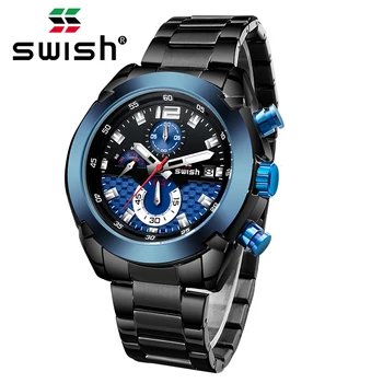 SWISH din Oțel Inoxidabil Cuarț Ceas 2020 Brand de Top Barbati Sport Ceasuri Militare Luminos Impermeabil Ceas Cronograf de sex Masculin Reloj
