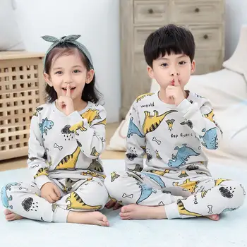 Băieți, Pijamale Fete Toamna Iarna mâneci Lungi Îmbrăcăminte pentru Copii Set de Pijamale de Bumbac Pijama Seturi Pentru Copii 2 4 6 8 10 12 Ani