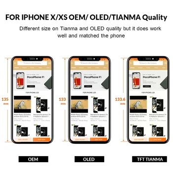 OEM LCD Pentru iPhone XS Cu Digitizer 3D Touch Ecran Înlocuire Piese de Asamblare Pentru iPhone XS LCD Sprijin Adevărat-Ton