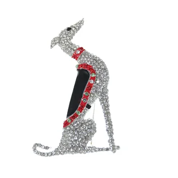 1buc/10buc/20buc Moda Bijuterii Argint Ton Greyhound Scotty Borzoi Hound Dog Puppy Canin Stras Email Animale Pin Broșă