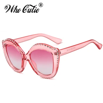 CINE CUTIE 2018 Măsline Verzi Ochi de Pisica ochelari de Soare Femei Diamant de Brand Designer de Epocă Retro Cristal Cadru Chic de Ochelari de Soare OM490