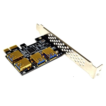 Noi 4 Porturi PCIe Riser Adaptor Placa PCI-E 1x la 4 USB 3.0 PCI-E Nut GPU Coloană Extender Ethereum ETH/Monero XMR/Zcash ZEC 1