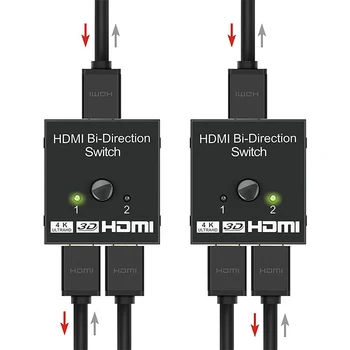 DZLST Splitter-ul HDMI Ultra HD 4K cu HDMI Switch Bi-Direcție 1x2/2x1 Adaptor HDMI Switcher 2 in 1 pentru PS4/3 TV Box Switch HDMI