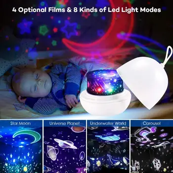 LED Lampa de Proiecție Colorate Estompat Led Lămpi de Noapte Stele, Luna Proiector Led Lumini de Noapte pentru Dormitorul copilului Decor Acasă 2020 NOU