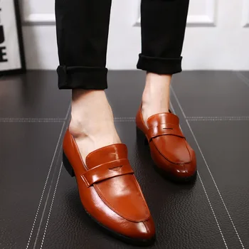 Vin Roșu de Primăvară și de Toamnă Respirabil Bărbați Formale Pantofi Stil coreean Rochie Pantofi de Cauciuc de sex Masculin Slip-On Solid Apartamente Barbati Pantofi Rochie