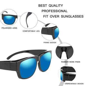 Polarsnow 2020 Supradimensionate se Potrivesc Peste ochelarii de Soare Flexibil Rama TR90 25g Acoperire pentru Miopie Ochelari de Pescuit de Conducere Purta Peste Nuante