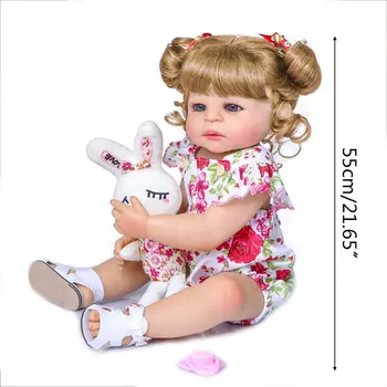 55cm Realist Papusa Full Vinil Moale Toddler Copii Fidele Fată Frumoasă Bunny Însoțească Jucărie de Ziua de nastere Cadouri de Craciun
