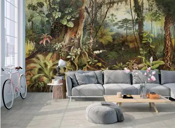 Vintage Tropicală Tapet Murală, picturi Murale de Perete Decalcomanii de Perete 3D Role de Hârtie pentru Camera de zi Dormitor Canapea Fundal TV