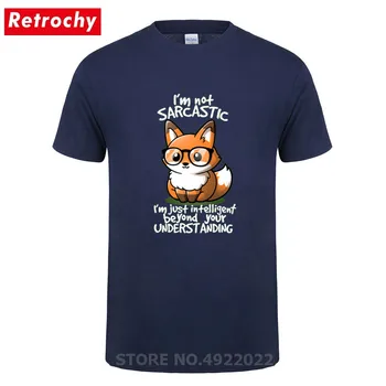 Amuzant gluma negru smart fox tricou Barbati hip hop casual joc de cuvinte sarcasm sarcastic tocilar tricou homme Summer pre-bumbac t-shirt camisa