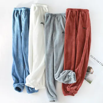 Somn Funduri Femei Flanel Iarna Moale, Cald, Confortabil Femei Pantaloni de Pijama de Agrement Somn-pantaloni Cupluri coreene Stil la Modă