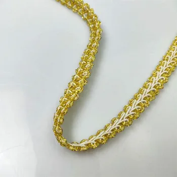3yards 1.2 cm Lățime Panglica de Aur Asieta jacquard de Bumbac Coarda Dantelă de Aur țesute Chingi de Cusut Accesorii pentru Îmbrăcăminte de BRICOLAJ Tunderea