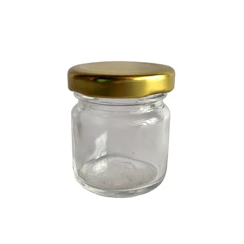 NOU! 1.5 OZ 42 ml Pahar Rotund Mini Borcane cu Aur/Argintiu/Negru capace,Utiliza pentru Gem,Miere,Bomboane,marturii pentru Nunta,Spice,Pachet de 24BUC