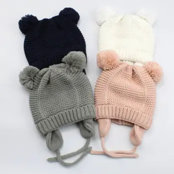 Lioraitiin Toddler Copii, Fată și Băiat copil Copil Pălărie Cald Iarna Drăguț Croșetat Tricot Pălărie Beanie Cap