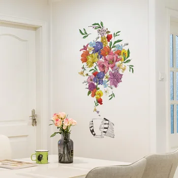 Flori Autocolante de Perete Flori Romantice Home Decor pentru Dormitor, Camera de zi DIY Vinil Cameră Decor 30x40cm
