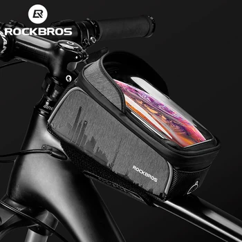 ROCKBROS Cadru de Bicicletă Pungi Impermeabile Ciclism Ecran Tactil Top Tube Saci Ghidon Bicicleta Fața Telefon Caz, Titularul Saci de 6.5 Inch