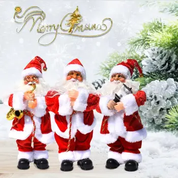 1 BUC Electric Moș Crăciun Cântând Muzică de Crăciun Xmas Party Doll Ornamente de Anul Nou Cadouri de Crăciun pentru copii Copii Drop Ornamente