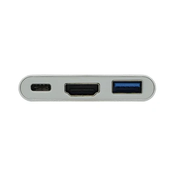 3 în 1 de Tip C La 4K HDMI USB 3.0 pentru Încărcare Adaptor Convertor USB-C 3.1 Hub for Mac OS/Chrome OS/Windows 10 mobile/Samsung S8