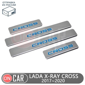 Praguri usi pentru Lada X-RAY Cruce 2017~2020 scuff placa de paza inoxidabil protector autocolant auto styling decor de protecție