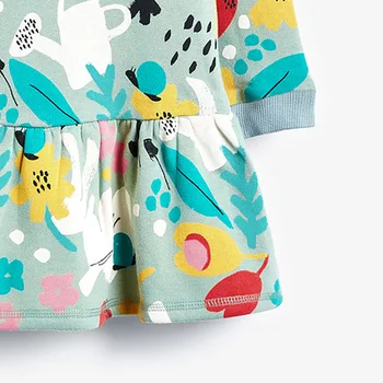 1-7 Ani Copii Fată Dress Toddler Fata Maneca Lunga Dungi Rochii Noi De Primăvară Flori De Bumbac Casual Fashion Copil Topuri Haine Noi