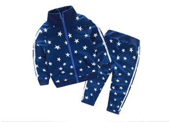 Bibicola copii de Primăvară și de Toamnă nou de îmbrăcăminte pentru băieți set Star model cu mâneci lungi cu glugă sacou + pantaloni fete băiat sport set