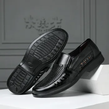 Mazefeng Designer Barbati Pantofi Casual de Vara Respirabil de Moda Alb-Negru Alunecare pe Adidași Bărbați din Piele Pantofi Mocasini de sex Masculin