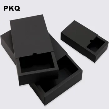 10buc Negru kraft cadou de ambalare cutie de carton negru ambalare cutie de cadou alb sertar de hârtie caseta de favoarea nunta delicate sertar cutie