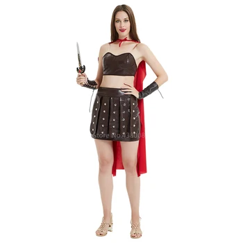 Adult Femei Barbati Gladiator Roman Soldat Halloween Cosplay Costum Europa Viking Petrecere De Carnaval Mantie Tinutele De Performanță