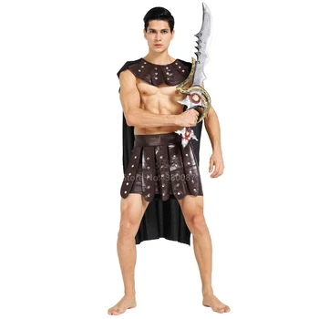 Adult Femei Barbati Gladiator Roman Soldat Halloween Cosplay Costum Europa Viking Petrecere De Carnaval Mantie Tinutele De Performanță