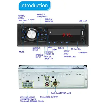 1 DIN Radio Auto Stereo Remote Control Digital Audio Bluetooth Stereo Muzică Radio Auto Mp3 Player-Player Multimedia Player