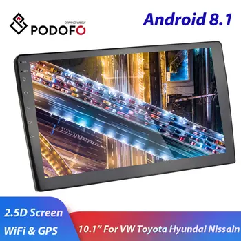 Podofo Radio Auto 2din android GPS Auto Multimedia Player 10.1