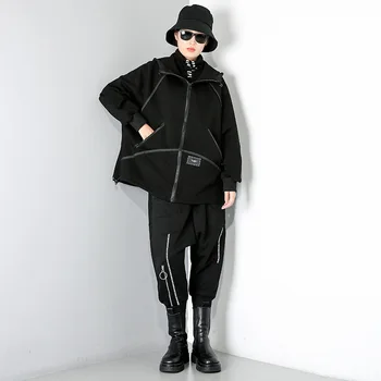 Max LuLu Iarna Noi Europeană Moda Pentru Femei Stil Punk Haine Femei Negru Cald Liber Jachete Casual Cu Glugă Supradimensionate Streetwear