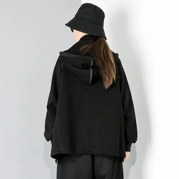 Max LuLu Iarna Noi Europeană Moda Pentru Femei Stil Punk Haine Femei Negru Cald Liber Jachete Casual Cu Glugă Supradimensionate Streetwear