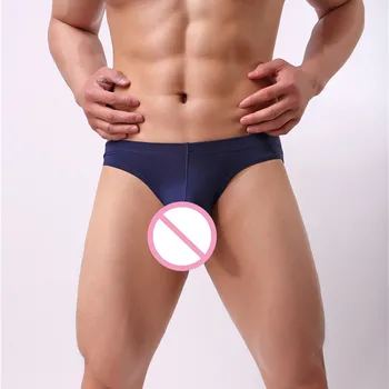 Sexy Lenjerie pentru Bărbați Boxeri Respirabil Matase de Gheață Trompa Barbati Bikini Slip Chilotei pantaloni Scurți, Chiloți Cueca Gay Lenjerie