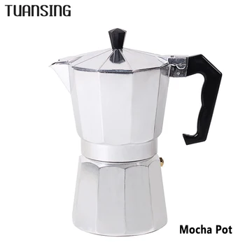 TUANSING Plită Filtru de Cafea Aluminiu Mocha, Espresso Filtru de Oală Filtru de Cafea Mocha Oală 1cupa/3cup/6cup/9cup/12cup